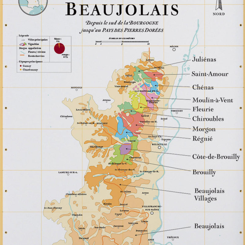 The Beaujolais Wine Map