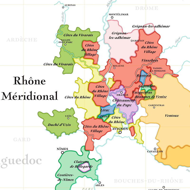 La Carte des Vins de la Vallée du Rhône